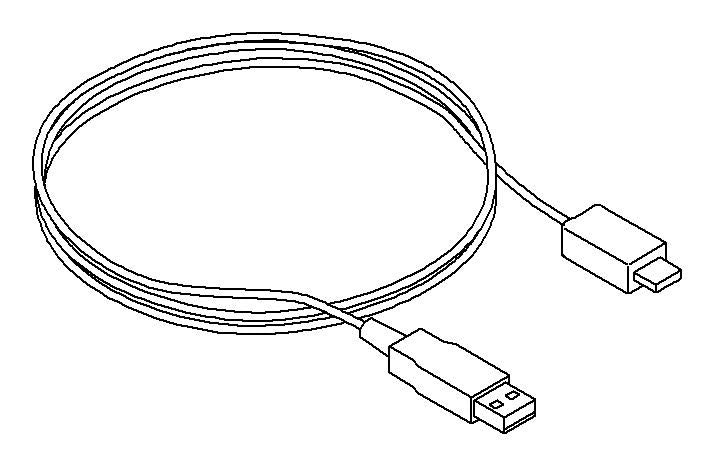 KOHLER Usb Cable, 1M A Plug/Micro B Plug, White