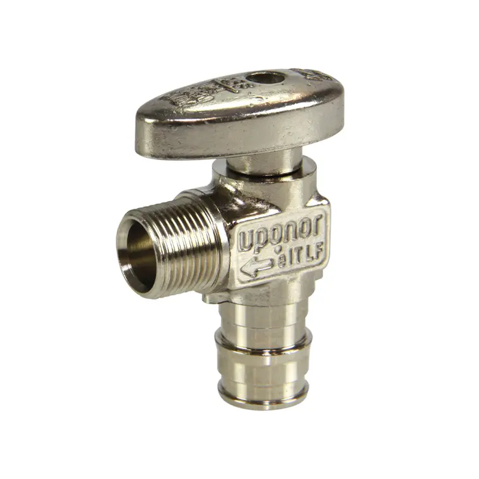 Uponor LF5855038 1/2" ProPEX x 3/8" OD Compression LF Brass Angle Stop Valve