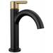 Delta Nicoli 15749LF Single Handle Bathroom Faucet - Matte Black / Champagne Bronze
