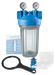 Atlas Filtri ZA1700745 Kit - DP BIG Mono - Single 4.5"x10" - Clear Sump - 1" NPT - 2 Gauges & 1 Drain Kit - L-shaped White Bracket & Wrench