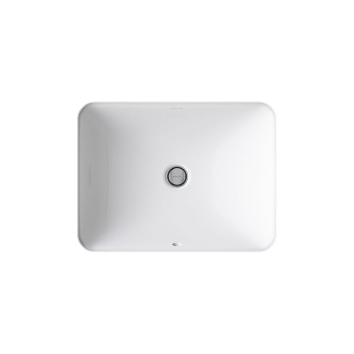 White - top view of product