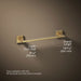 Vibrant Brushed Moderne Brass - 3/4 view of product with dimensions