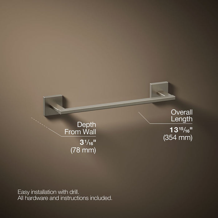 Vibrant Brushed Nickel - 3/4 view of product with dimensions