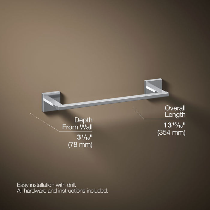 Polished Chrome - 3/4 view of product with dimensions