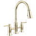 Delta Renaldi 2384L Two Handle Pull-Down Bridge Kitchen Faucet