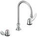 Delta Commercial 23C6: Two Handle Widespread Bathroom Faucet with Gooseneck Spout - Less Pop-Up