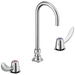 Commercial 23C6 23C672 Two Handle Widespread Lavatory Faucet with Gooseneck Spout - Less Pop-Up - Chrome