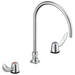 Commercial 23C6 23C672 Two Handle Widespread Bathroom Faucet with Gooseneck Spout - Less Pop-Up - Chrome