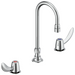 Two Handle Widespread Bathroom Faucet with Gooseneck Spout - Less Pop-Up