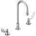 Two Handle Widespread Bathroom Faucet with Gooseneck Spout - Less Pop-Up