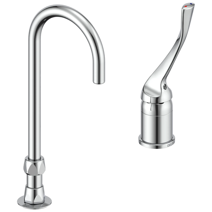Commercial 24T2 24T2673 Single Control Mixing Faucet with Gooseneck Spout - Less Pop-Up - Chrome