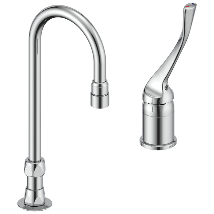 Single Control Mixing Faucet with Gooseneck Spout - Less Pop-Up