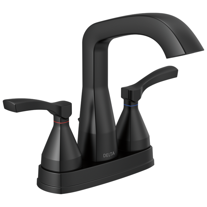 Delta 25776-MPU-DST Stryke 1.2 GPM Center Set Bathroom Faucet with Lever Handles and Pop-Up Drain Assembly
