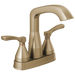Delta 25776-MPU-DST Stryke 1.2 GPM Center Set Bathroom Faucet with Lever Handles and Pop-Up Drain Assembly