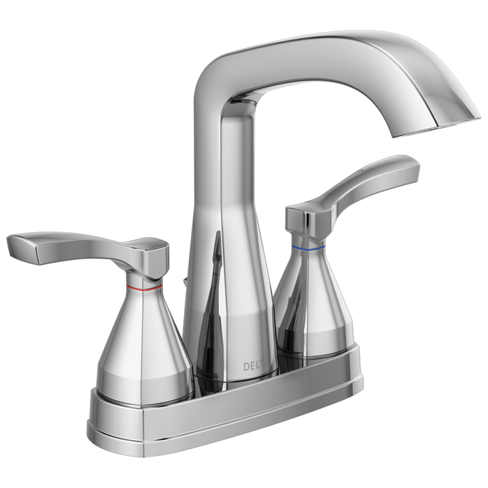 Delta 25776-MPU-DST Stryke 1.2 GPM Center Set Bathroom Faucet with Lever Handles and Pop-Up Drain Assembly