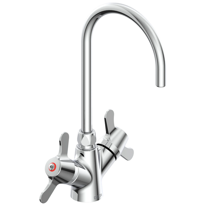 Commercial 25C3 25C3977 Two Handle Single Shank Mixing Faucet - Chrome