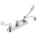 Commercial 26C3 26C3155 Two Handle 8 In Cast Deck-Mount Faucet - Chrome