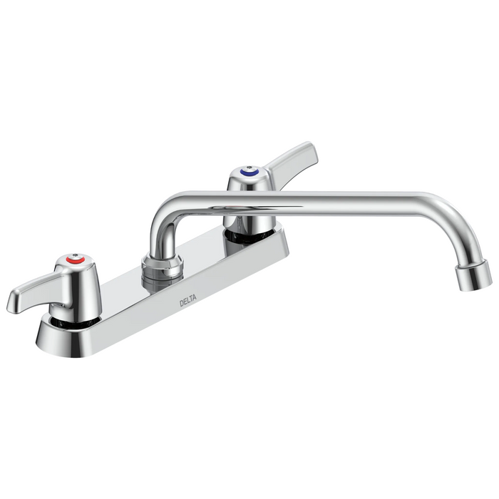Commercial 26C3 26C3233 Two Handle 8 In Cast Deck-Mount Faucet - Chrome