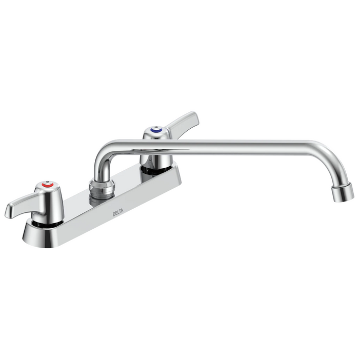 Commercial 26C3 26C3233 Two Handle 8 In Cast Deck-Mount Faucet - Chrome