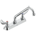 Commercial 26C3 26C3234 Two Handle 8 In Cast Deck-Mount Faucet - Chrome