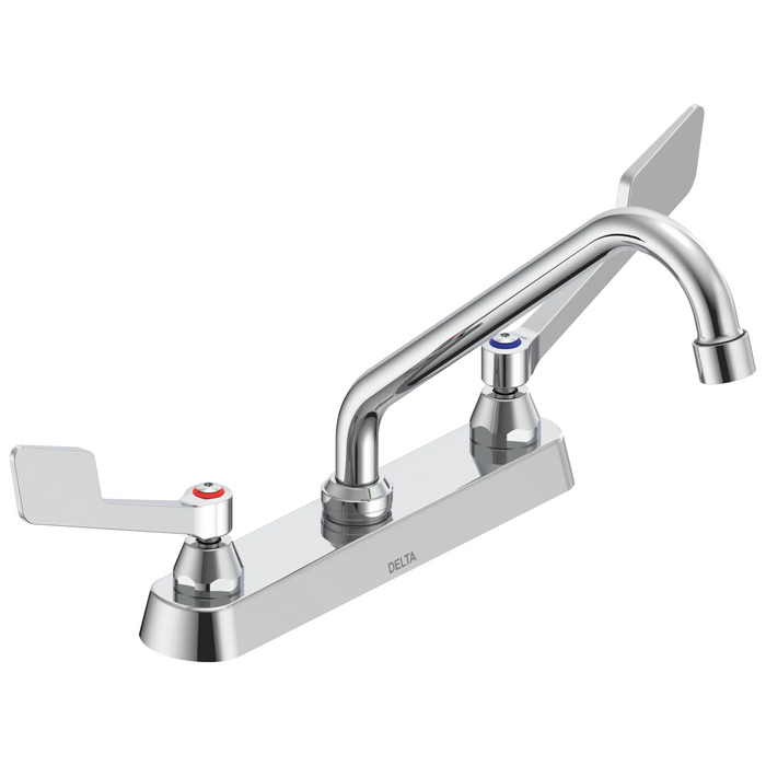Commercial 26C3 26C3235 Two Handle 8 In Cast Deck-Mount Faucet - Chrome