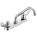 Commercial 26C3 26C3242 Two Handle 8 In Cast Deck-Mount Faucet - Chrome