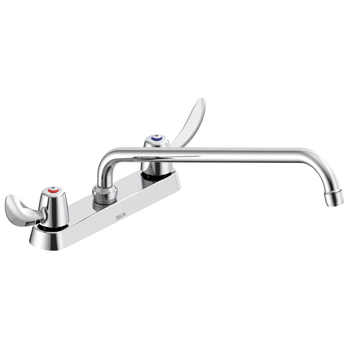Commercial 26C3 26C3242 Two Handle 8 In Cast Deck-Mount Faucet - Chrome