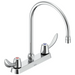 Commercial 26C3 26C3922 Two Handle 8 In Cast Deck-Mount Faucet - Chrome
