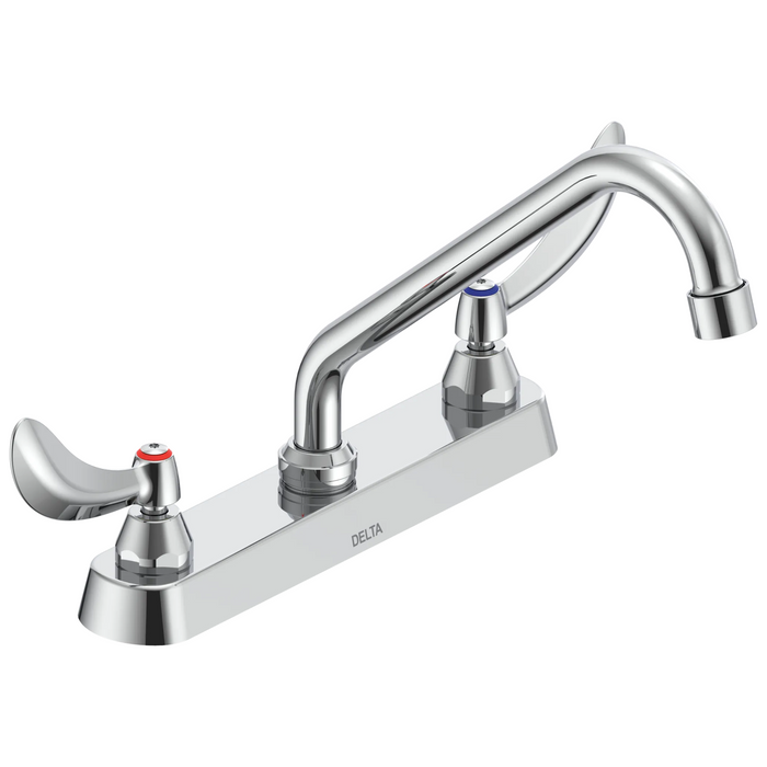 Commercial 26T3 26T3244 Two Handle 8 In Cast Deck-Mount Faucet - Chrome