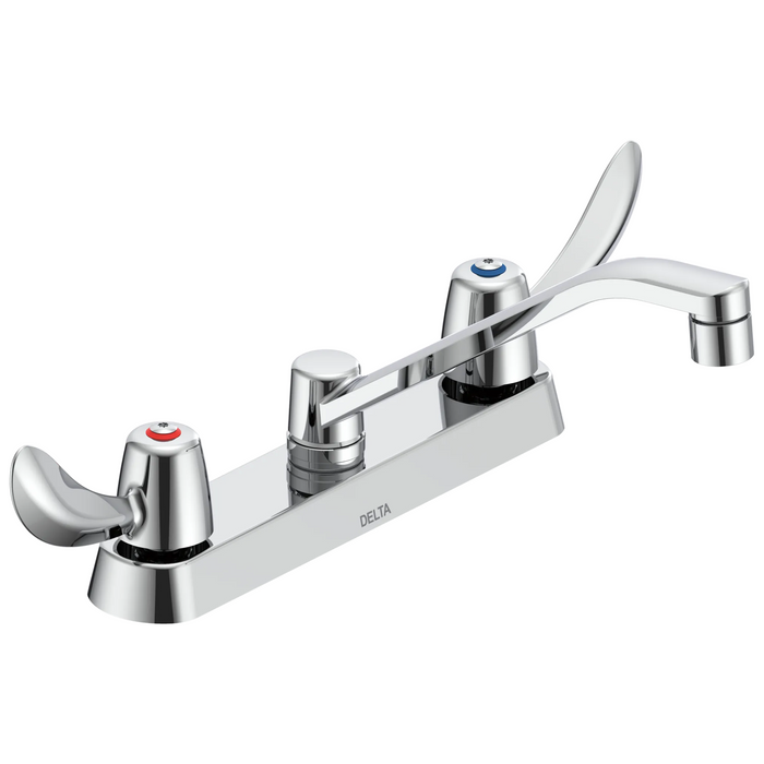 Two Handle 8 In Cast Deck-Mount Faucet