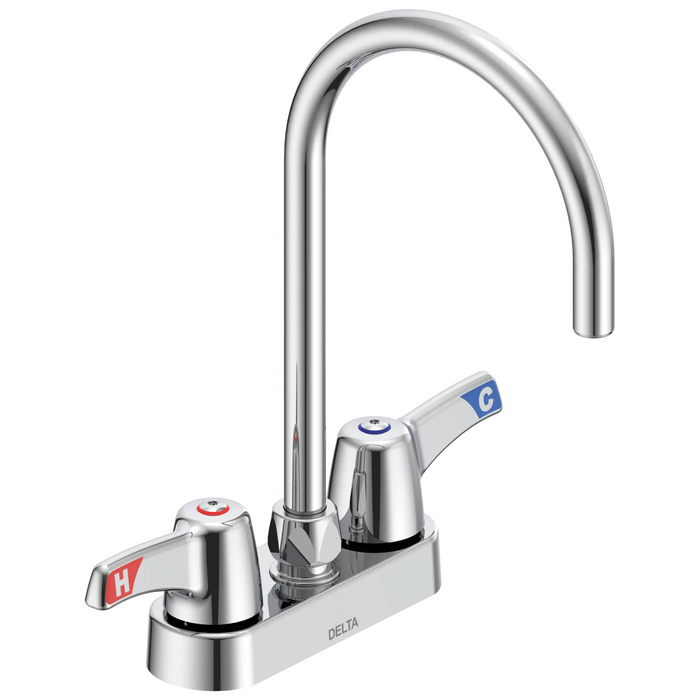 Commercial 27C4 / 27C5 / 27C6 27C4973 Two Handle 4" Deck-Mount Faucet - Chrome