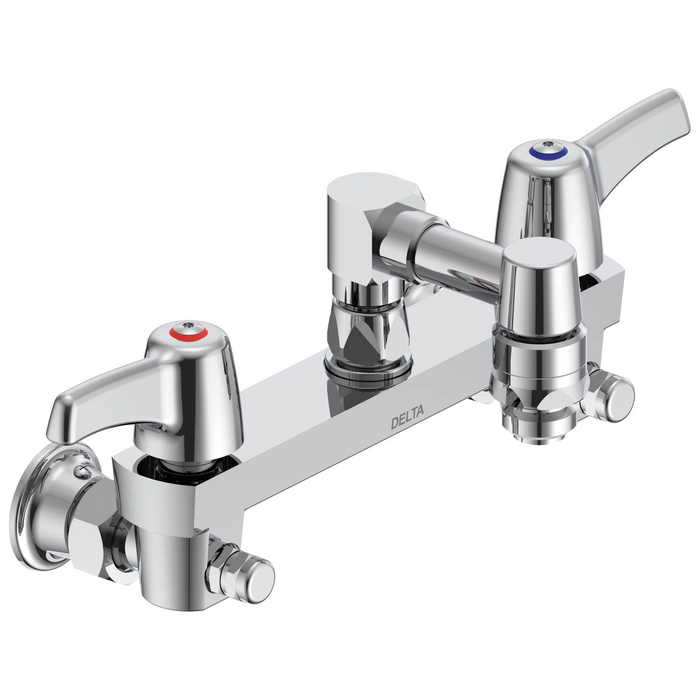 Commercial 28C2 28C2063 Two Handle 8 In Wallmount Service Sink Faucet - Chrome