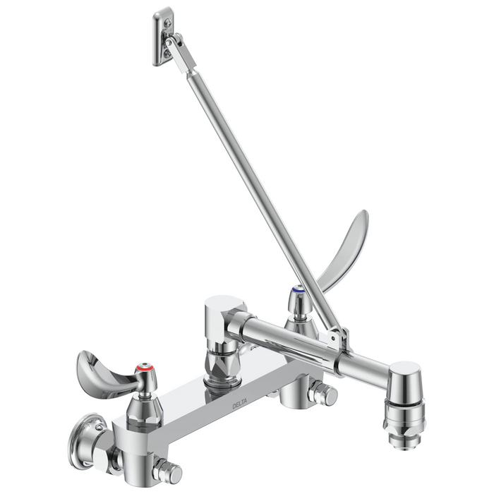 Commercial 28C2 28C2364 Two Handle 8 In Wallmount Service Sink Faucet - Chrome