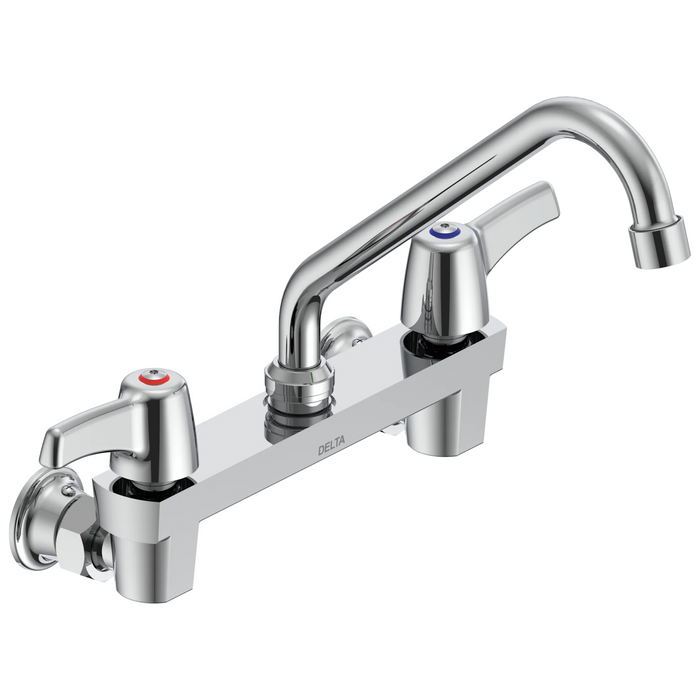 Commercial 28C3 / 28C4 / 28C6 28C4233 Two Handle 8 In Wallmount Service Sink Faucet - Chrome