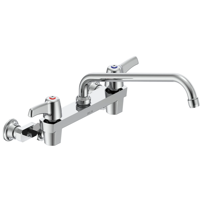 Commercial 28C3 / 28C4 / 28C6 28C4443 Two Handle 8 In Wallmount Service Sink Faucet - Chrome