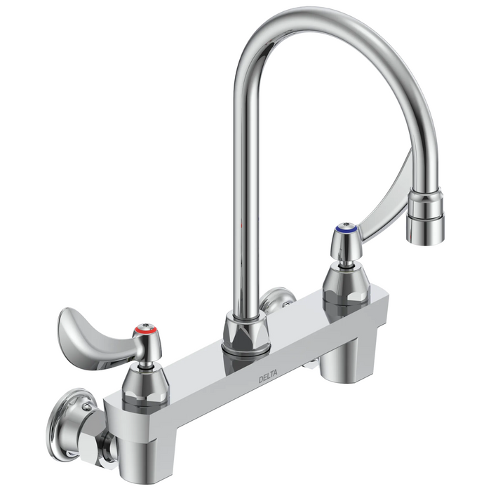 Commercial 28C3 / 28C4 / 28C6 28C4924 Two Handle 8 In Wallmount Service Sink Faucet - Chrome