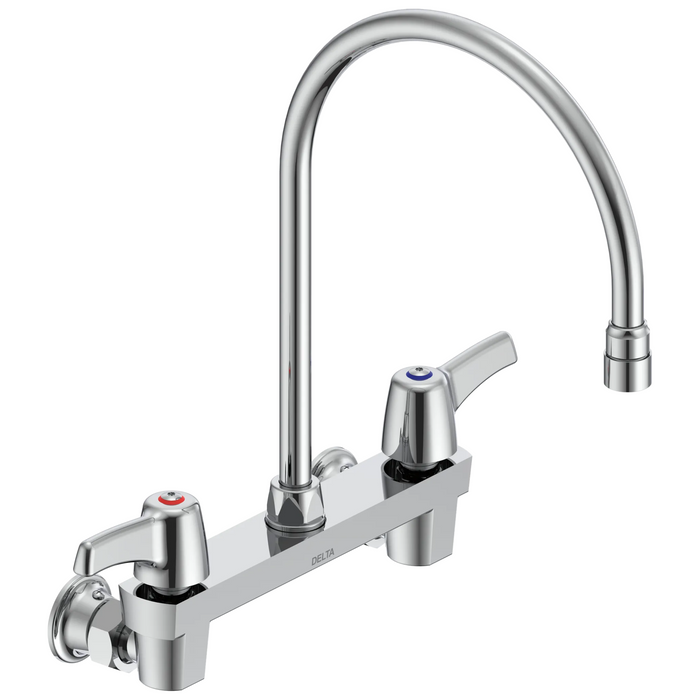 Commercial 28C3 / 28C4 / 28C6 28C4933 Two Handle 8 In Wallmount Service Sink Faucet - Chrome