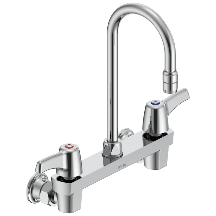 Commercial 28C3 / 28C4 / 28C6 28C4943 Two Handle 8 In Wallmount Service Sink Faucet - Chrome