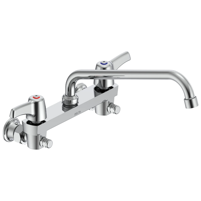 Commercial 28C3 / 28C4 / 28C6 28C6433 Two Handle 8 In Wallmount Service Sink Faucet - Chrome