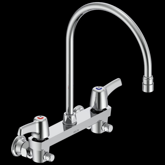 Delta 28C3 / 28C4 / 28C6: Two Handle 8" Wall Mount Service Sink Faucet