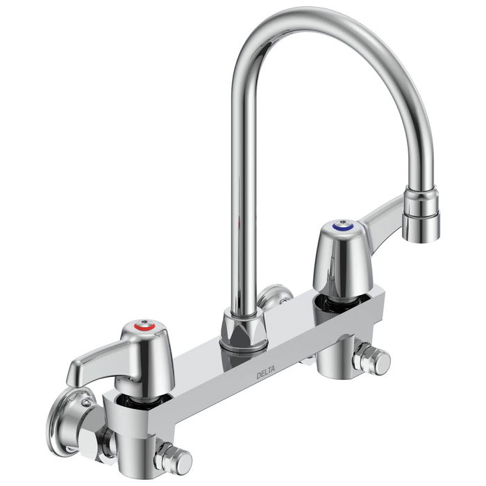 Commercial 28C3 / 28C4 / 28C6 28C6943 Two Handle 8 In Wallmount Service Sink Faucet - Chrome