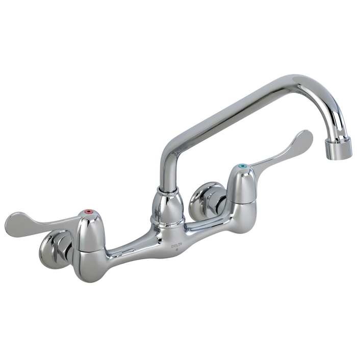 Commercial 28P4 28P4202LF Two Handle 8 In Wallmount Service Sink Faucet - Chrome