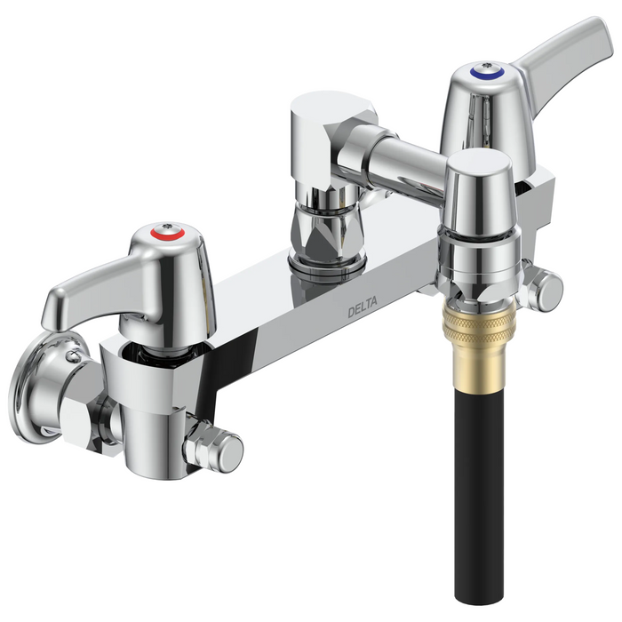 Commercial 28C / T9 28T8073 Two Handle 8 In Wallmount Service Sink Faucet - Chrome