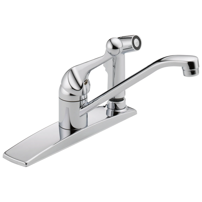 Delta 134 / 100 / 300 / 400 Series 300 Single Handle Kitchen Faucet with Integral Spray