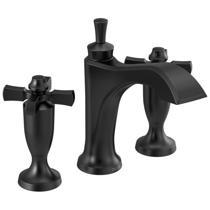 Delta Dorval 3557 Two Handle Widespread Bathroom Faucet - Matte Black