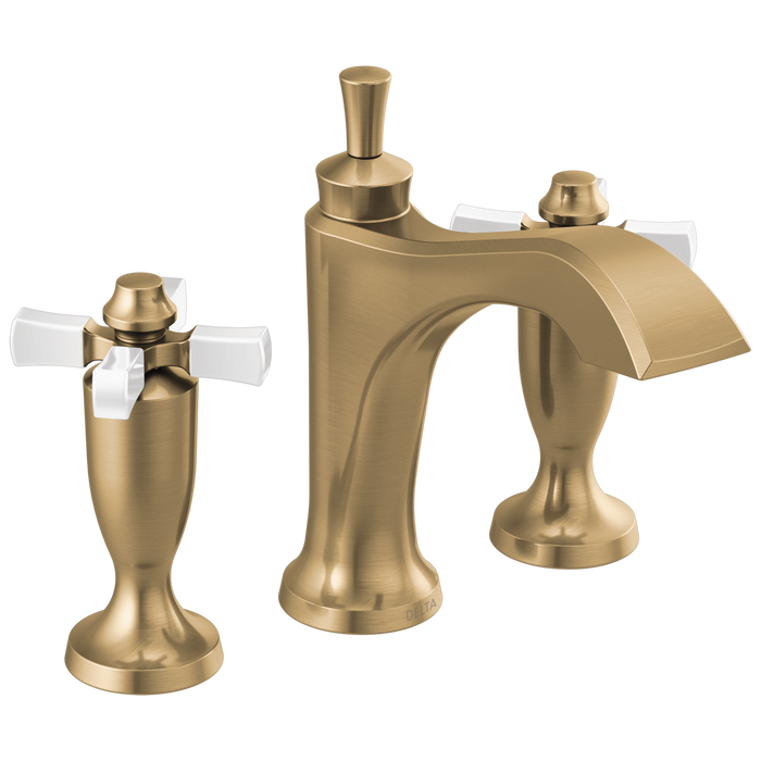 Delta Dorval 3557 Two Handle Widespread Bathroom Faucet - Champagne Bronze / Porcelain