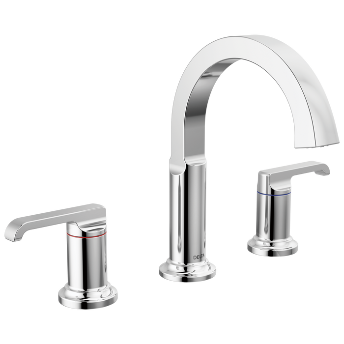 Delta Tetra: Two Handle Widespread Bathroom Faucet