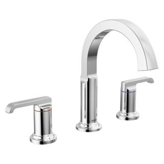Delta Tetra: Two Handle Widespread Bathroom Faucet