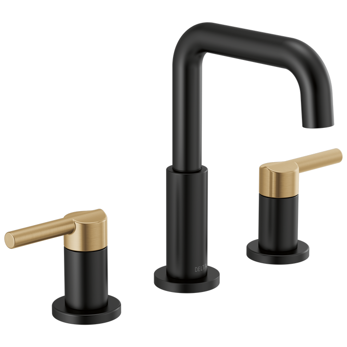 Delta Nicoli 35849LF Two Handle Widespread Bathroom Faucet - Matte Black / Champagne Bronze