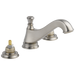 Two Handle Widespread Bathroom Faucet - Low Arc Spout - Less Handles